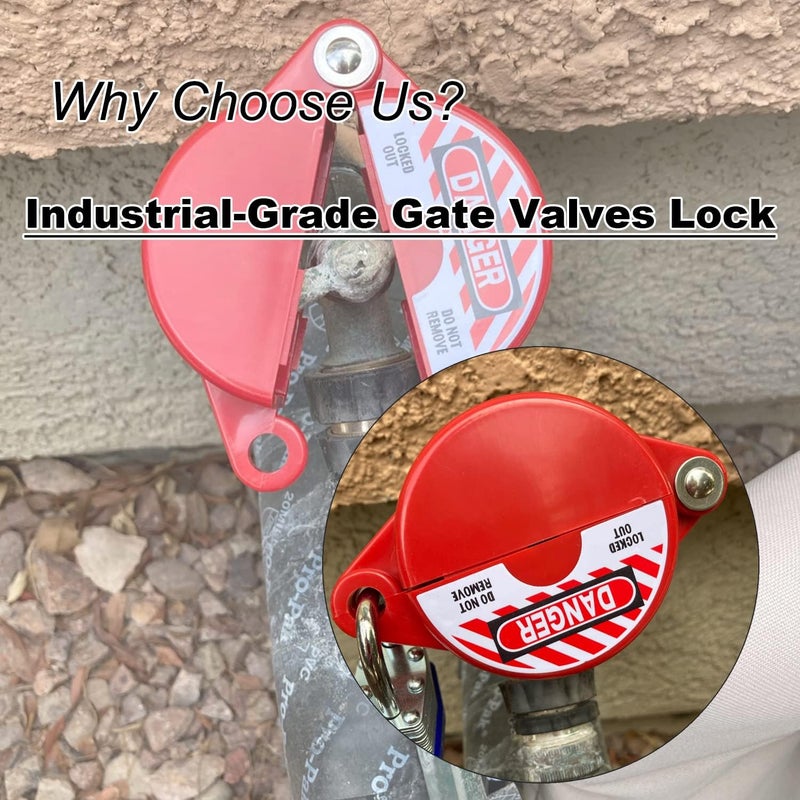 Young Dance Gate Valve Lockout Device | 1 to 2-1/2 Inch Dia | 2 Pack | Hose Bib, Gas, Propane Tank, Water Spigot and Faucet Locks Outdoor | Red for Professional and Industrial Use - Image 4